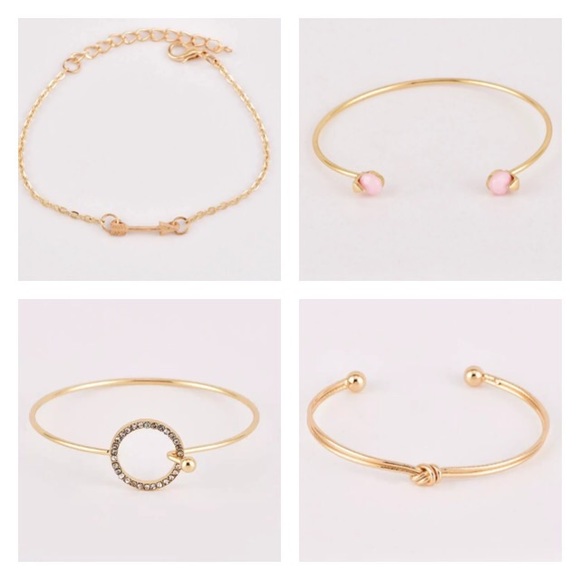 NEW!💙💎BUNDLE!!!💛4💗GOLDEN BRACELETS!💛💎💙PINK! - Picture 2 of 8